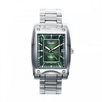 Часы наручные прямоугольные зеленые на стальном браслете Dalvey 70059