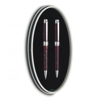 Набор из шариковой ручки и карандаша, бордовая органическая смола Dalvey 01220