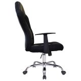 Кресло офисное BRABIX "Fusion EX-560", экокожа/ткань, хром, черное, 531581
