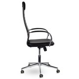 Кресло офисное BRABIX "Pilot EX-610 CH" premium, хром, кожзам, черное, 532418