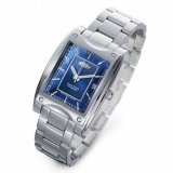 Часы наручные прямоугольные голубые на стальном браслете Dalvey 70060