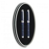 Набор из перьевой ручки и ручки-роллер, синяя органическая смола Dalvey 01208
