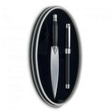 Набор из перьевой ручки и ножа, черная органическая смола Dalvey 01221