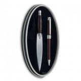 Набор из шариковой ручки и ножа, бордовая органическая смола Dalvey 01235