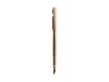 Ручка перьевая "Delucci" черная, 0,8 мм, корпус золото, подарочный футляр