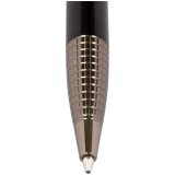 Ручка шариковая "Delucci" синяя, 1мм, корпус черный/серебро, поворотный механизм, подарочный футляр