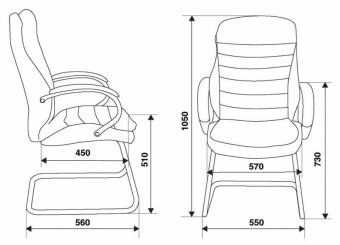 Кресло офисное для посетителей Бюрократ T-9950AV/BLACK