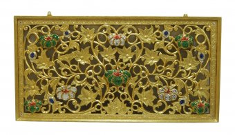 Панно деревянное с инкрустацией "Бутоны" h=60, L=120см