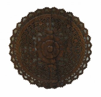 Панно резное деревянное круглое "Цветок" d=60 см
