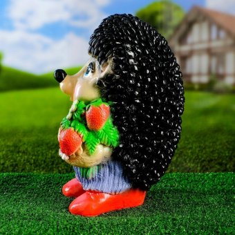 Садовая фигурка "Ёжик с клубникой" h=35 см Luxury Gift