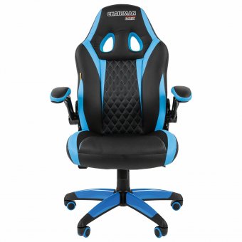 Кресло компьютерное СН GAME 15, экокожа, черное/голубое, 7022779