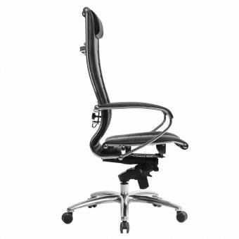 Кресло офисное МЕТТА "SAMURAI" Lux 2, рецик. кожа, регулируемое сиденье, черное