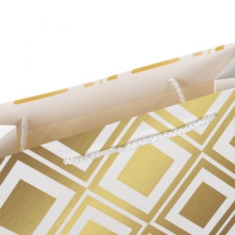 Пакет подарочный 26,5x12,7x33 см ЗОЛОТАЯ СКАЗКА "Gold Luxury", тиснение фольгой, белый, 608249