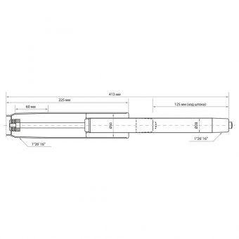 Газлифт BRABIX A-140 стандартный, ХРОМ, длина в открытом виде 413 мм, d50 мм, класс 2, 532005