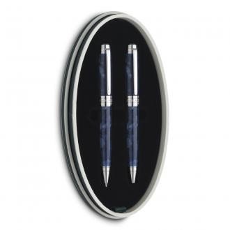 Набор из шариковой ручки и карандаша, синяя органическая смола Dalvey 01218