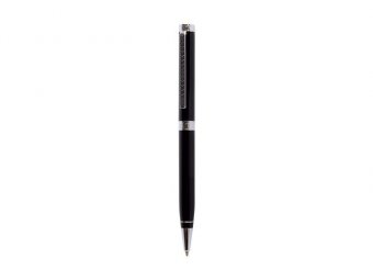 Набор "Delucci": ручка шариковая, 1мм и ручка-роллер, 0,6 мм., синие, корпус черный
