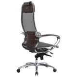 Кресло офисное МЕТТА "SAMURAI" S-1, кевларовая ткань-сетка, темно-коричневое,  09935