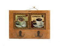 Коллаж "Кофейный аромат" с 2 крючками 26*3*18см