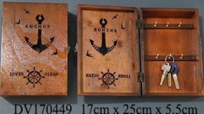 Коллаж-ключница "Морские просторы" 17*25*6см коричневая