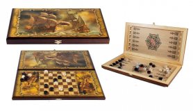 Игра настольная "Баталия" : нарды, шашки 50*25см