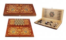 Игра настольная "Хохлома" : нарды, шашки 60*30см