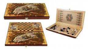 Игра настольная "Леопард" : нарды, шашки 60*30см