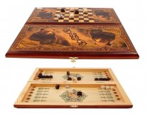 Игра настольная "Хозяин тайги": нарды, шашки 40*20см
