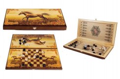 Игра настольная "Скакун" : нарды, шашки 60*30см