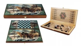 Игра настольная "Стая" : нарды, шашки 40*20см