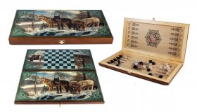Игра настольная "Стая" : нарды, шашки 60*30см