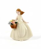 Фигурка декоративная "Девочка с цветами", фарфор 9*6*12см