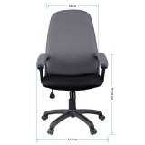 Кресло руководителя Helmi HL-E79 "Elegant", ткань TW черная/серая