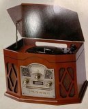 Музыкальный центр-ретро 49*38*31 см, функции: AM/FM, CD/MP3, USB, Bluetooth, AUX, DVD