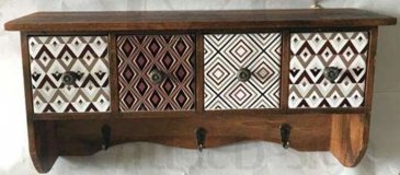 Шкатулка для хранения с крючками "Геометрия" 33*13*20 см