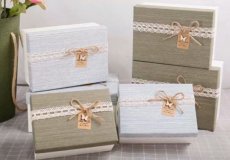 Комплект коробок "Холст" прямоугольные с лентой (3 шт) 25*18*12 см