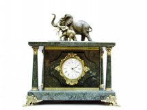 Часы-сейф из мрамора "Слоны" С-004