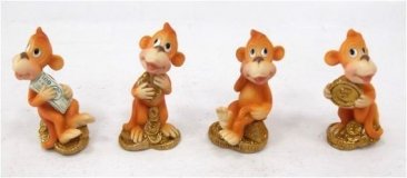 Фигурка декоративная "обезьянка" 3*3*6см 