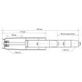 Газлифт BRABIX A-80 суперкороткий, черный, длина в открытом виде 305 мм, d50 мм, класс 2, 532000