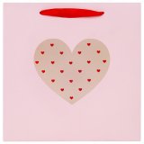 Пакет подарочный 20х20х8 см ЗОЛОТАЯ СКАЗКА "With LOVE", с прозрачным окном, матовая ламинация, 608255