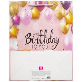 Пакет подарочный 26,5x12,7x33 см ЗОЛОТАЯ СКАЗКА "Happy Birthday", фольга, розовый, 608238