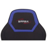 Кресло компьютерное BRABIX "Alpha GM-018", ткань/экокожа, черное/синее, 532638, GM-018_532638