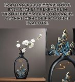 Ваза для цветов Luxury Gift, из эпоксидной смолы 26.5 см с декоративным растением