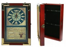 Коллаж-ключница с часами "Морской узел", 20*7*30см