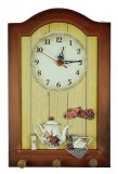 Коллаж с часами "Розы" (3 крючка), 22*30*6см