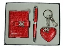 Подарочный набор "Серебряная бабочка": ручка, визитница, брелок, 15*13*3см