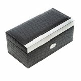 Шкатулка для хранения часов с черной кожаной отделкой, 20*11*8см