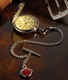 Кварцевые карманные «Часы охотника» на цепочке ALBERT с брелоком Dalvey 00490