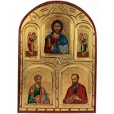 Икона настенная “Иисуса Христа и апостолов Павла и Петра”