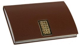 Визитница с кристаллами "Crystocraft" коричневая, 7*10см