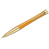 Ручка шариковая "Urban Premium Mandarin Yellow" синяя, 0,7мм, корпус мандарин/золото поворотная